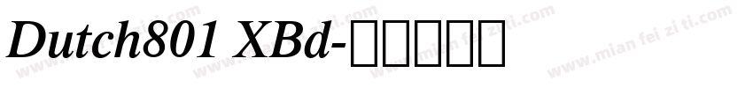 Dutch801 XBd字体转换